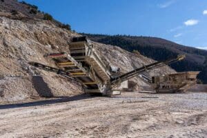 Gypsum mining and crusher