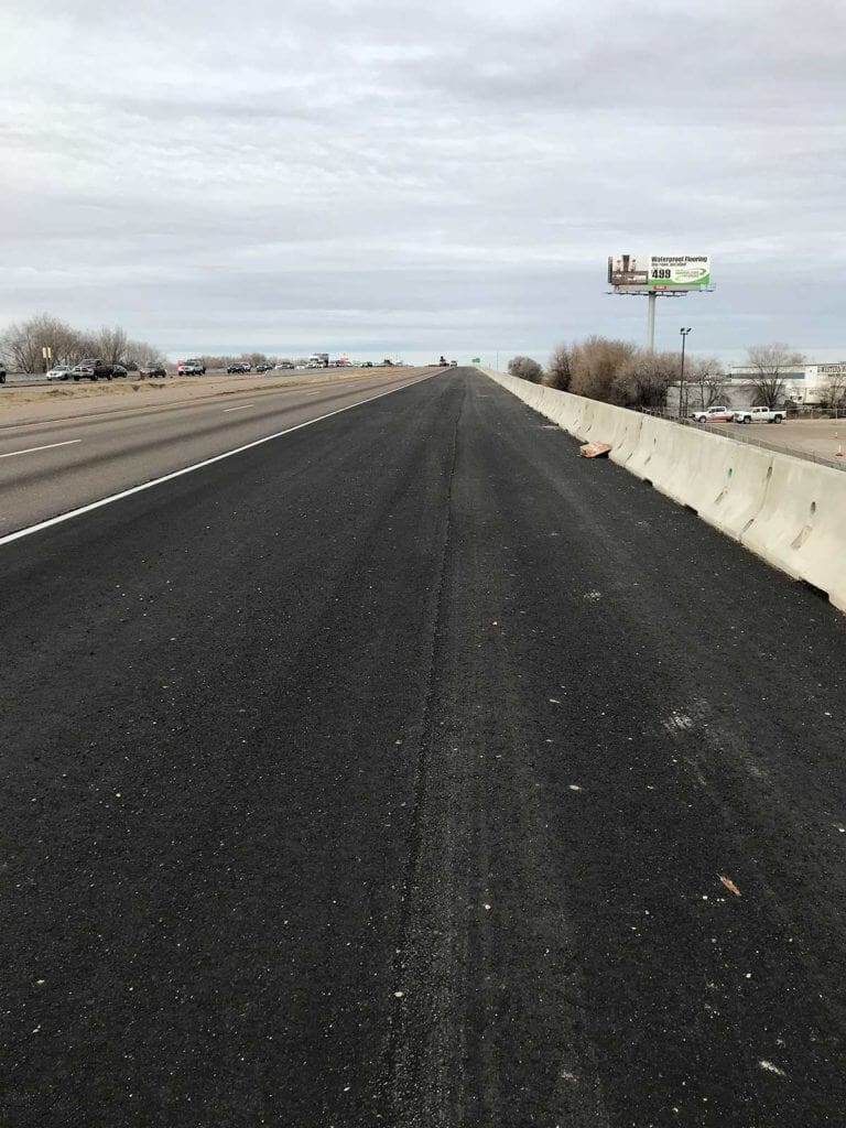 I-84 shoulder widening with road base and asphalt paving