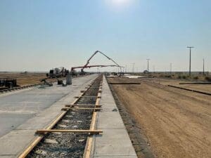 Sunroc Concrete paving at MATES Idaho National Guard Rail extension