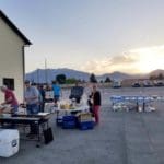 Setting up breakfast for 120 Sunroc employees
